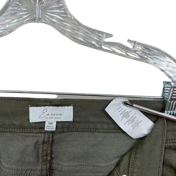 Encore by Idina Menzel Womens Capri Jeans Stretch Flat Front Hi Rise Green 16p - Picture 5 of 7